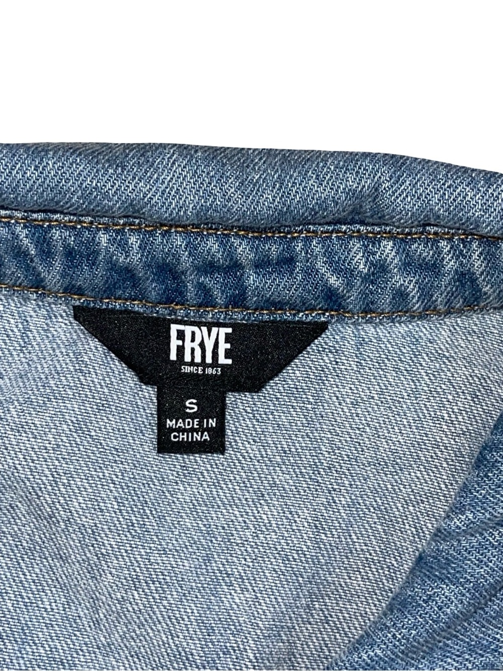 Frye Belted Denim Mini Dress - Short Sleeve Button Down size S - Picture 6 of 6